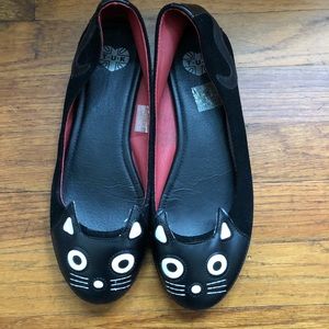 T.U.K. ModCloth Black cat ballet flats